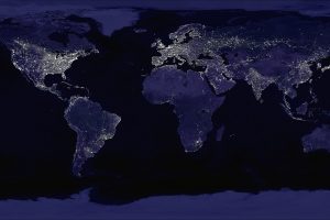 Карта мира ночью